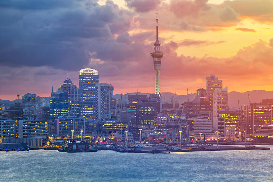 Sunset Photograph - Auckland. Cityscape Image Of Auckland #8 by Rudi1976
