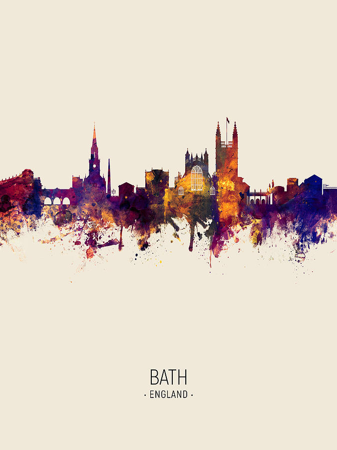 Bath England Skyline Cityscape #8 Digital Art by Michael Tompsett