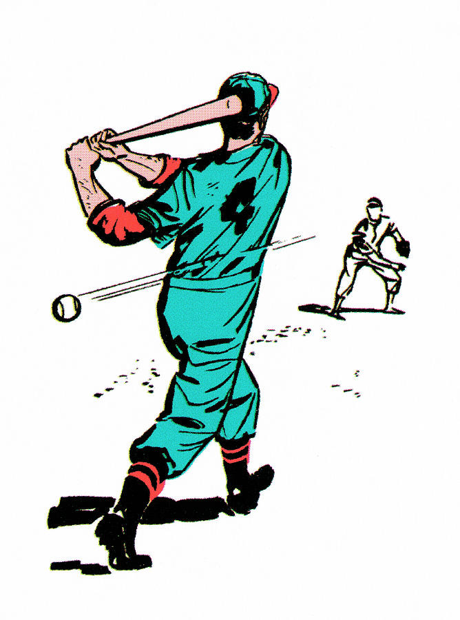 Baseball Drawing - Batter #8 by CSA Images