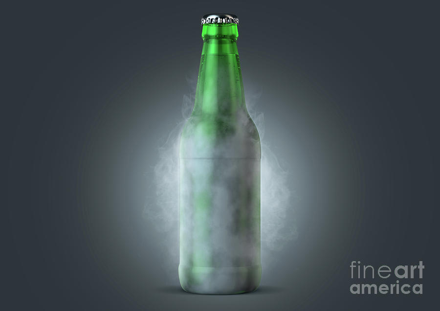 Beer Bottle With Condensation Digital Art
