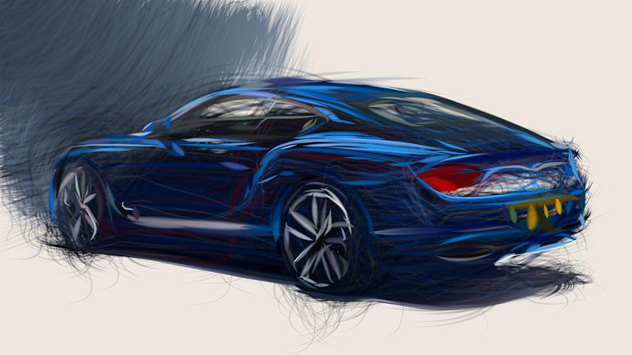 Bentley Continental GT Drawing #32 Digital Art by CarsToon Concept