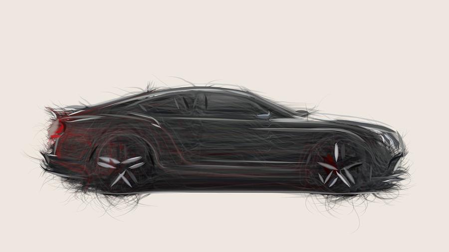 Bentley Continental Supersports Drawing #9 Digital Art by CarsToon Concept