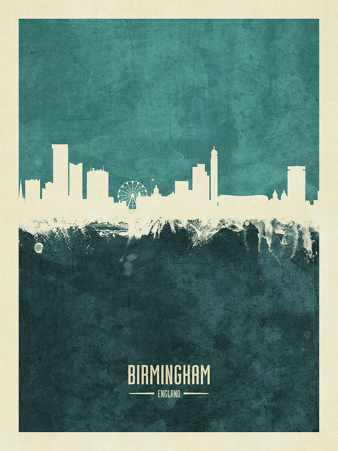 Birmingham England Skyline #8 Digital Art by Michael Tompsett