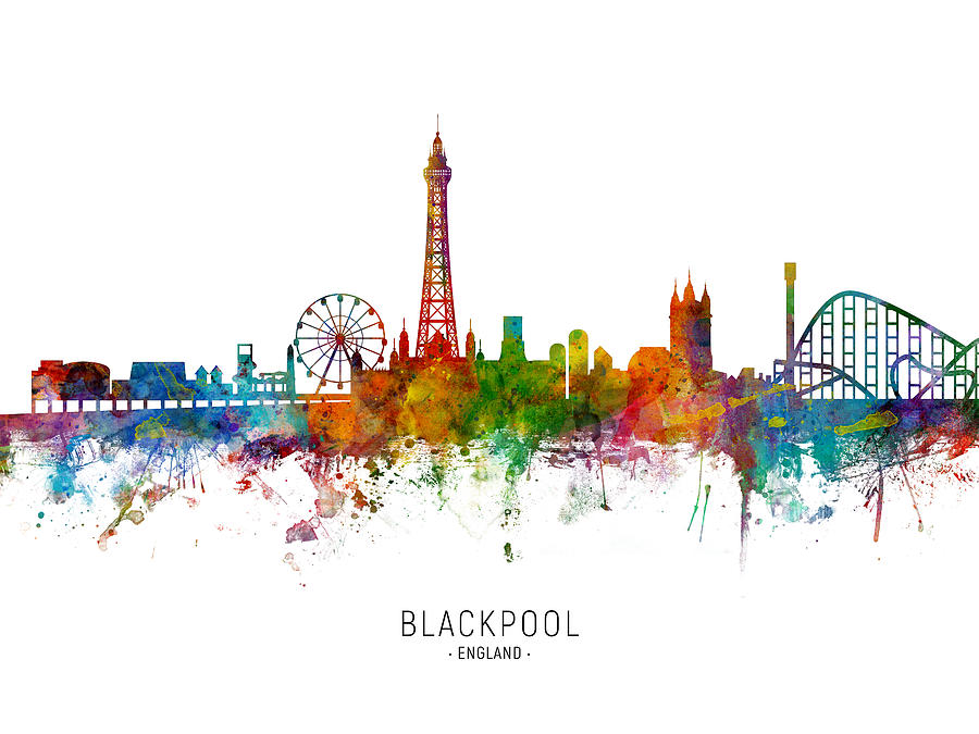 Blackpool England Skyline #8 Digital Art by Michael Tompsett