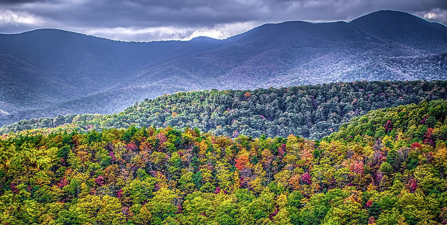 Blue Ridge And Smoky Mountains Changing Color In Fall #8 Photograph by Alex Grichenko