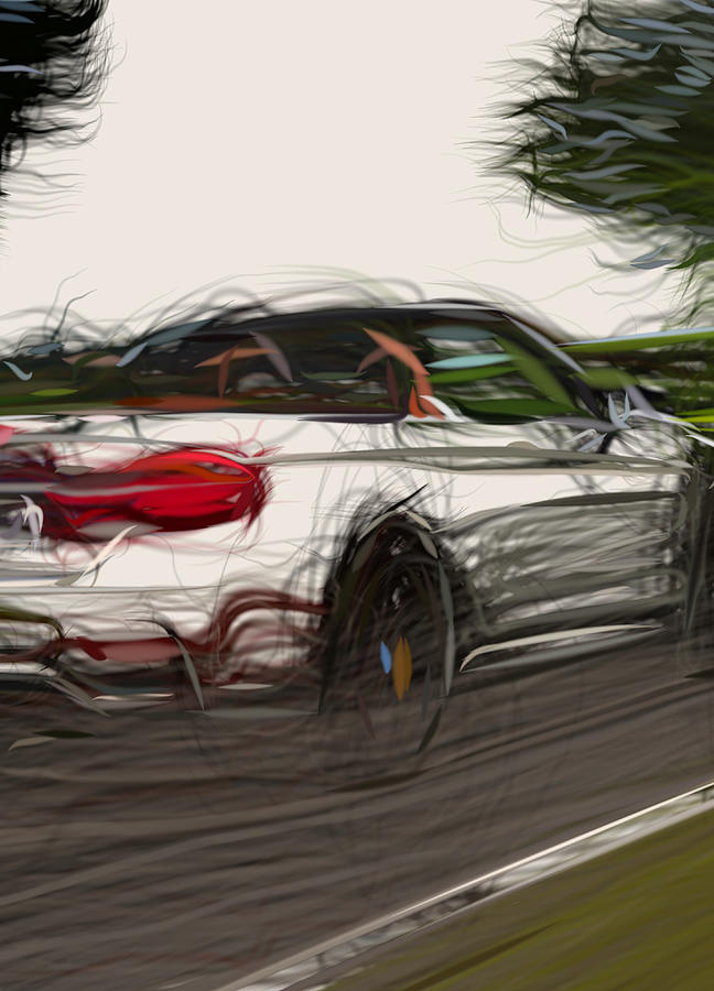 Bmw F83 M4 Convertible Drawing #8 Digital Art by CarsToon Concept