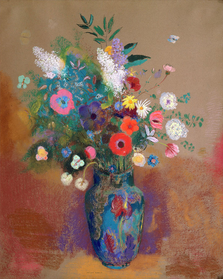 Bouquet Of Flowers #8 Painting by Odilon Redon