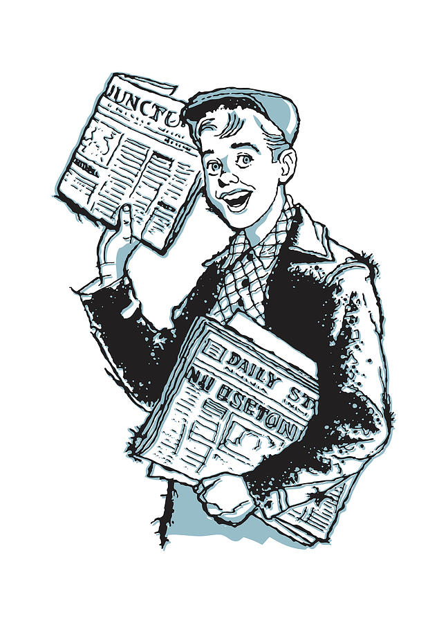 Boy Selling Newspapers Drawing by CSA Images - Fine Art America