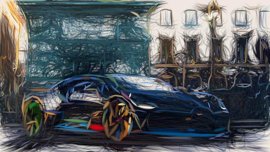 Bugatti Divo Drawing #9 Digital Art by CarsToon Concept