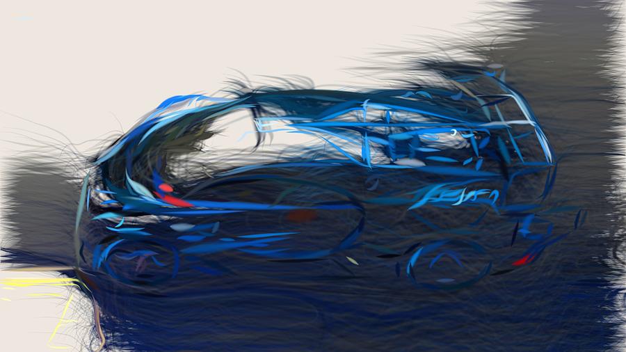 Bugatti Vision Gran Turismo Drawing #9 Digital Art by CarsToon Concept