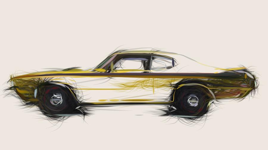 Buick GSX Draw #8 Digital Art by CarsToon Concept