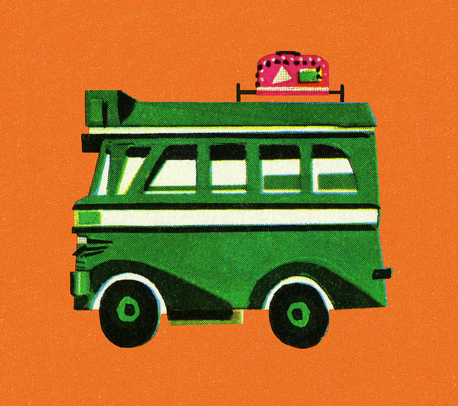 Transportation Drawing - Bus #8 by CSA Images