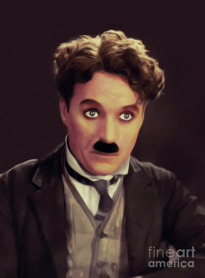 Vintage Painting - Charlie Chaplin, Vintage Movie Legend #8 by Esoterica Art Agency