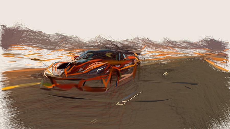 Chevrolet Corvette ZR1 Drawing #12 Digital Art by CarsToon Concept