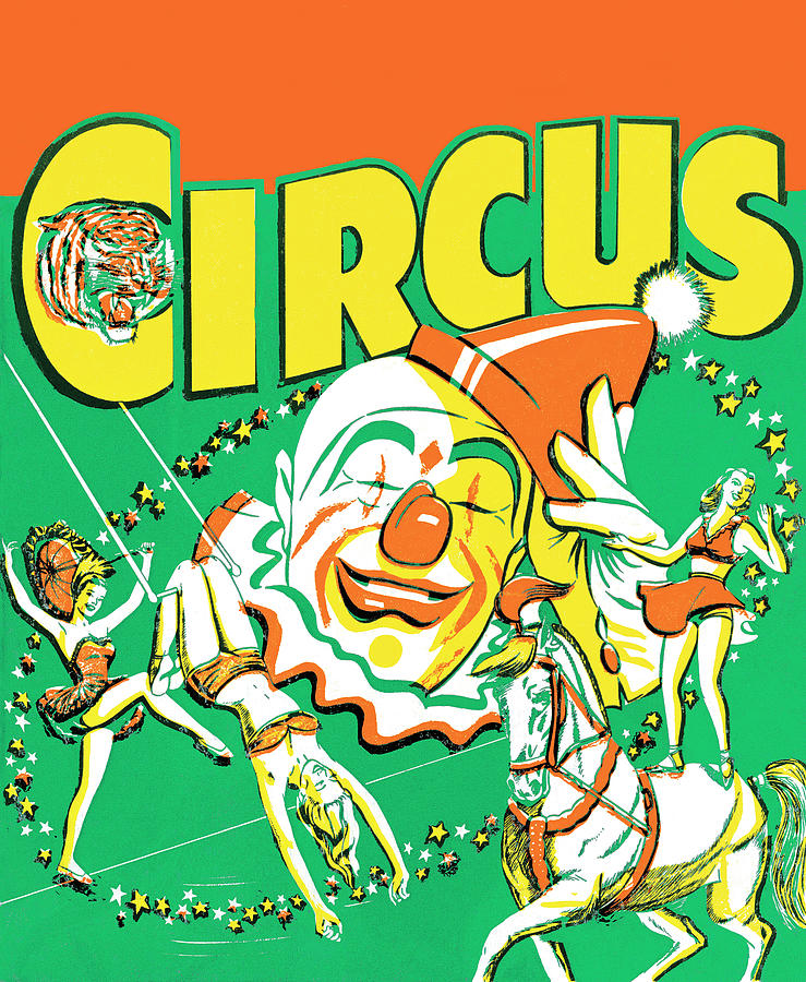 Vintage Drawing - Circus #8 by CSA Images