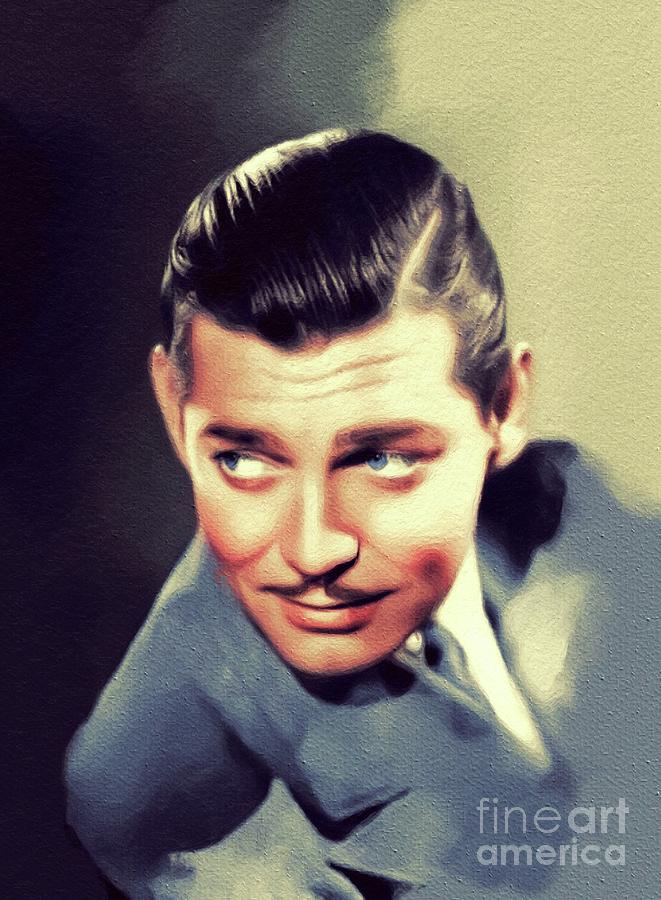 Hollywood Painting - Clark Gable, Vintage Movie Star #8 by Esoterica Art Agency