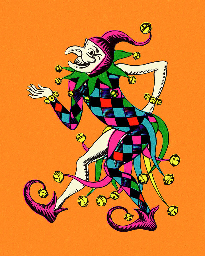 Vintage Drawing - Court Jester #8 by CSA Images