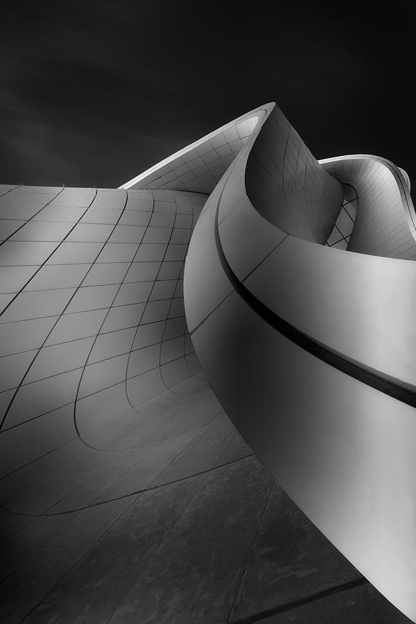 curved line photography black and white