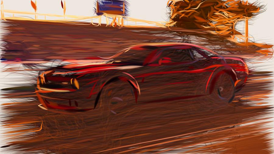 Dodge Challenger SRT Demon Drawing by CarsToon Concept