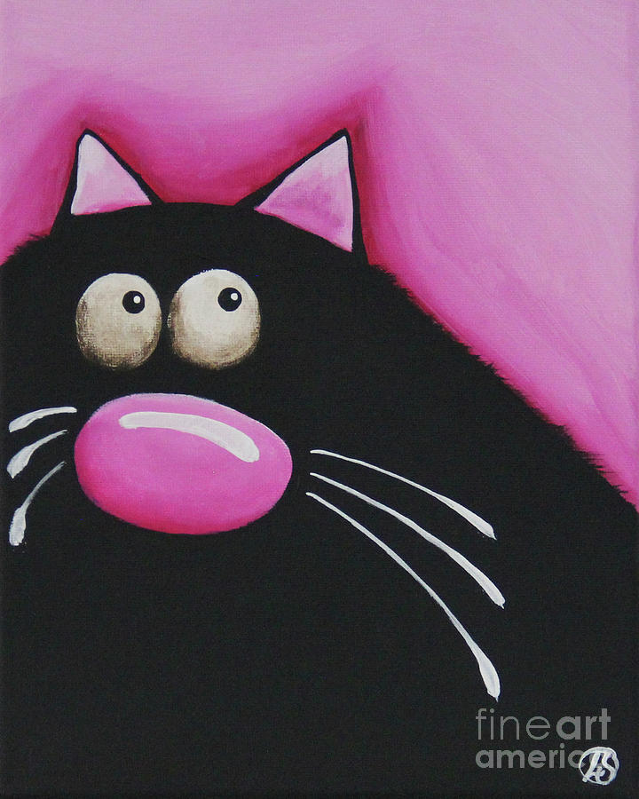 Fat Cat #7 Painting by Lucia Stewart