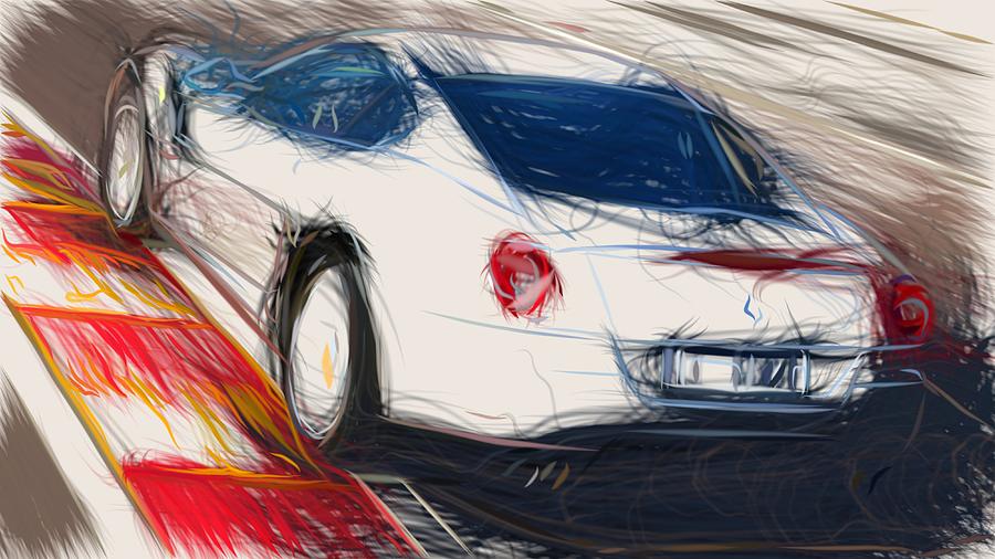 Ferrari 599 GTB Draw #8 Digital Art by CarsToon Concept