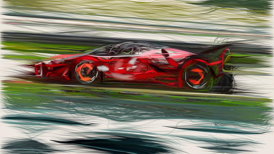 Ferrari FXX K Evo Drawing #9 Digital Art by CarsToon Concept
