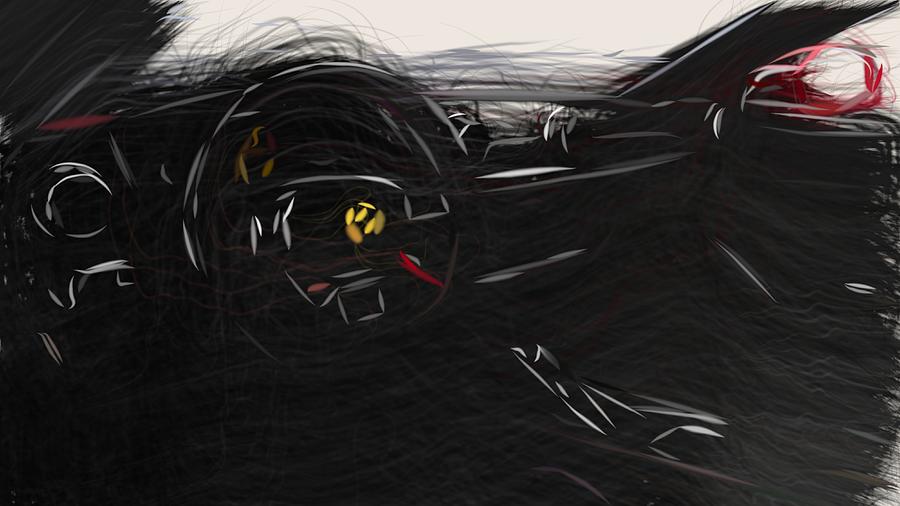 Ferrari Portofino Drawing #9 Digital Art by CarsToon Concept