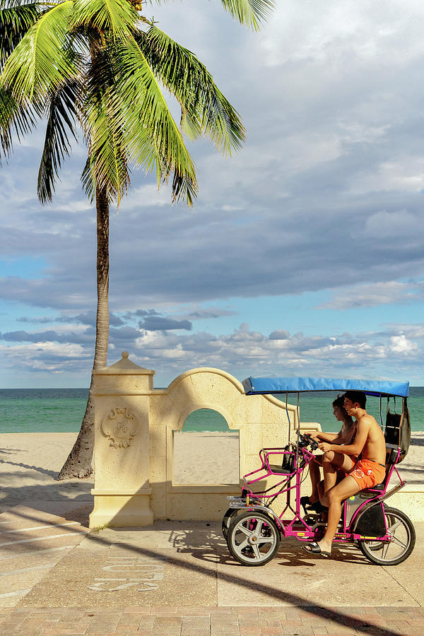 Florida, South Florida, Hollywood Beach, Promenade #8 Digital Art by Laura Diez