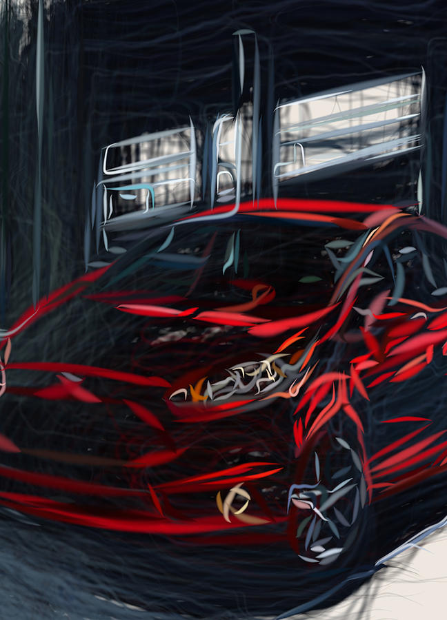 Ford Fiesta St Hatchback Drawing Digital Art by CarsToon Concept - Pixels