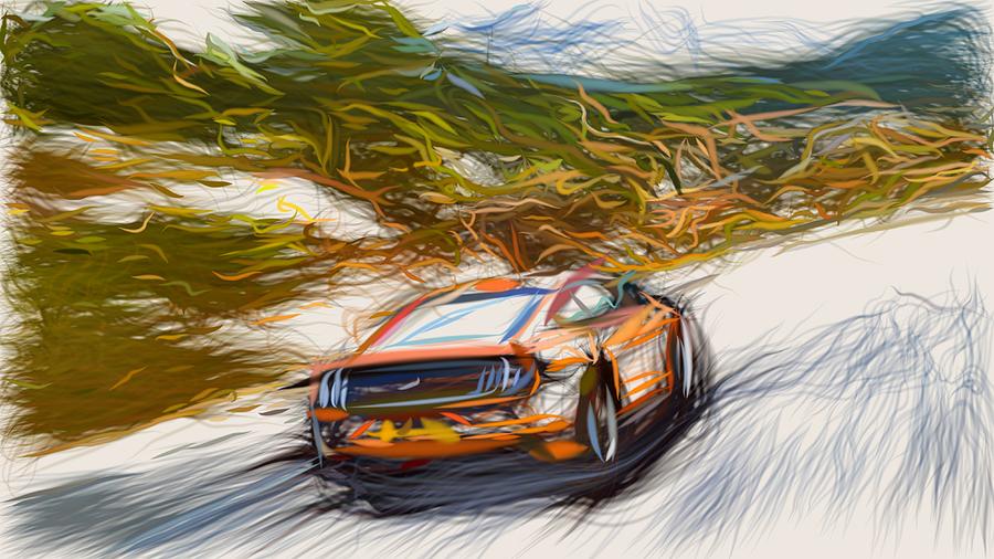 Ford Mustang GT Drawing #9 Digital Art by CarsToon Concept