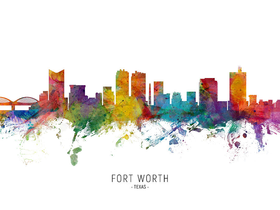 Fort Worth Texas Skyline #8 Digital Art by Michael Tompsett