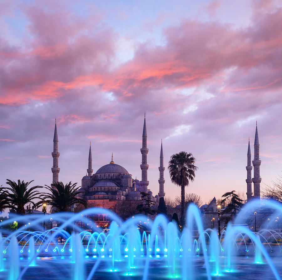 Turkey Photograph - Fountain On Sultanahmet Area In Evening #8 by Ivan Kmit