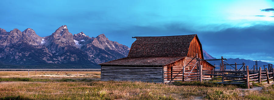 Grand Teton scenic view with abandoned barn on Mormon Row #8 Photograph by Alex Grichenko