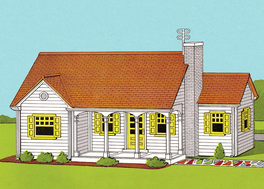 Architecture Drawing - House in the Suburbs #8 by CSA Images