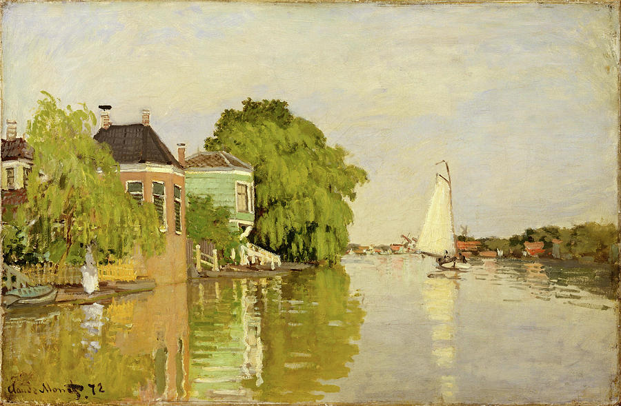 Houses on the Achterzaan. #8 Painting by Claude Monet