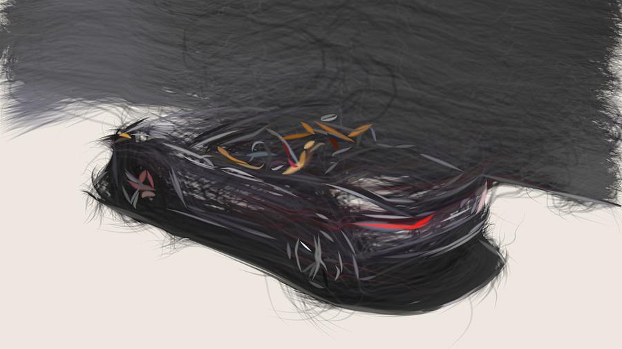Jaguar F Type SVR Convertible Drawing #9 Digital Art by CarsToon Concept