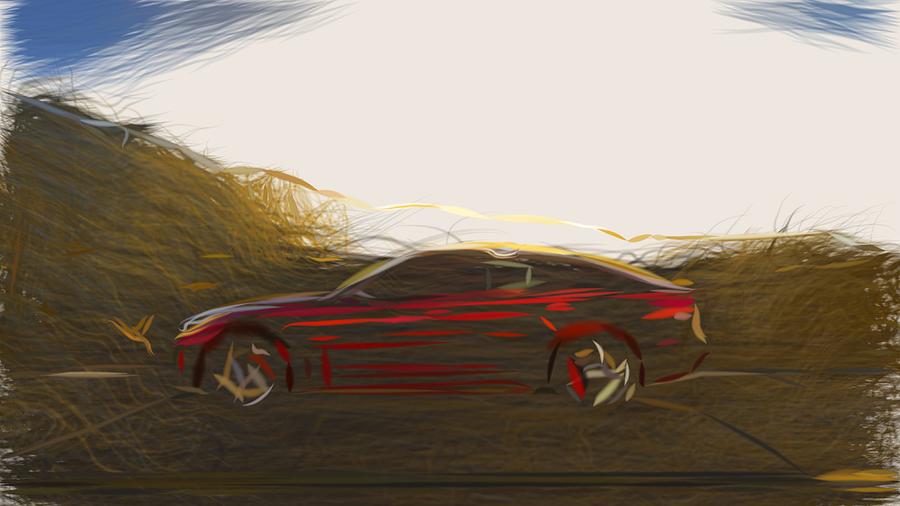 Kia Stinger GT Drawing #9 Digital Art by CarsToon Concept