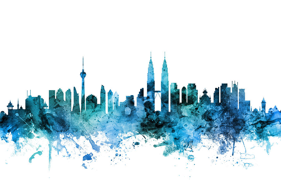 Kuala Lumpur Malaysia Skyline #8 Digital Art by Michael Tompsett