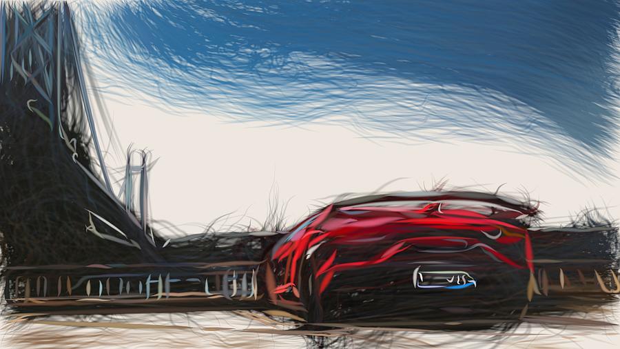 Lamborghini Aventador SVJ Drawing #9 Digital Art by CarsToon Concept