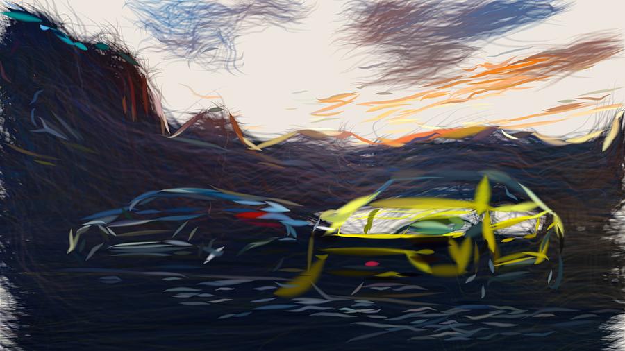 Lamborghini Urus Drawing #16 Digital Art by CarsToon Concept