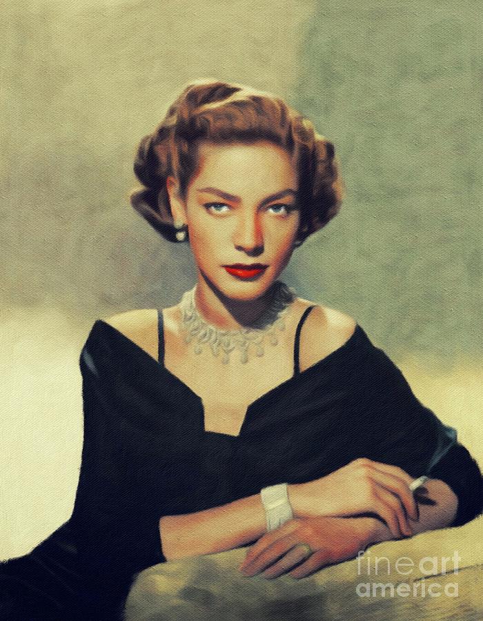 Lauren Bacall, Vintage Movie Star Painting by Esoterica Art Agency ...