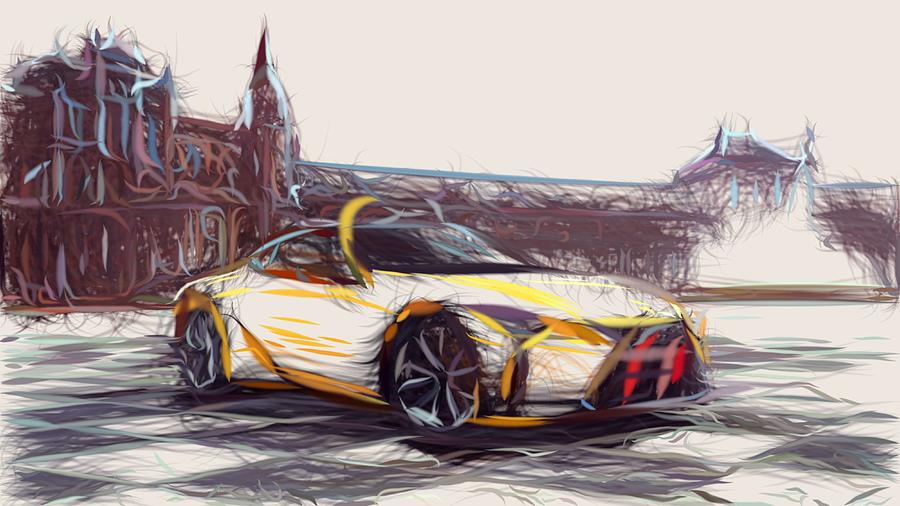 Lexus LC 500 Drawing #8 Digital Art by CarsToon Concept