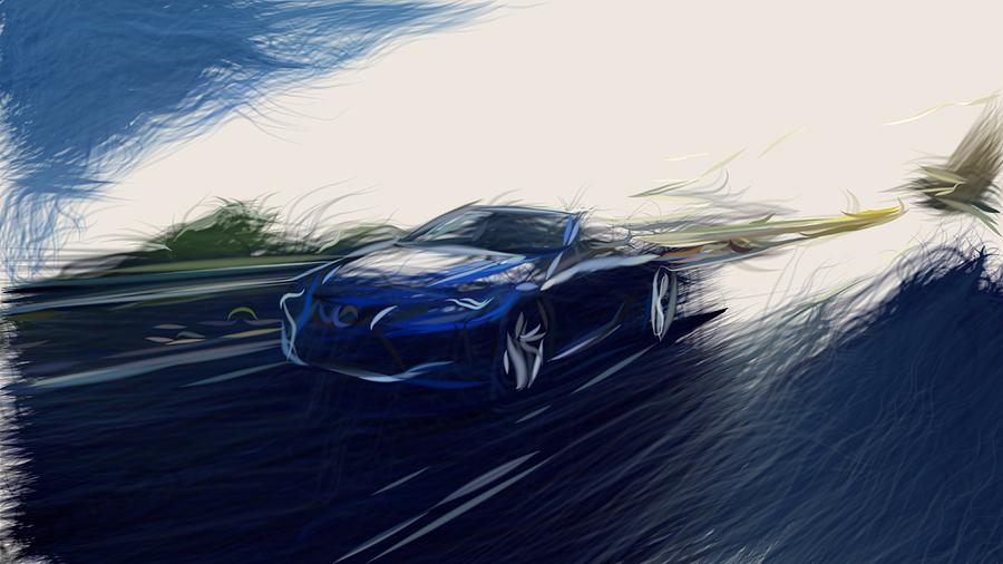 Lexus LC 500h Drawing #8 Digital Art by CarsToon Concept
