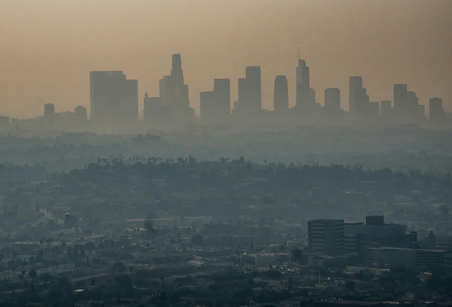 Los Angeles Skyline And Suburbs Wrapped In Smoke From Woosle Fir #8 Photograph by Alex Grichenko