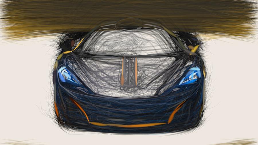 McLaren 600LT Drawing #9 Digital Art by CarsToon Concept