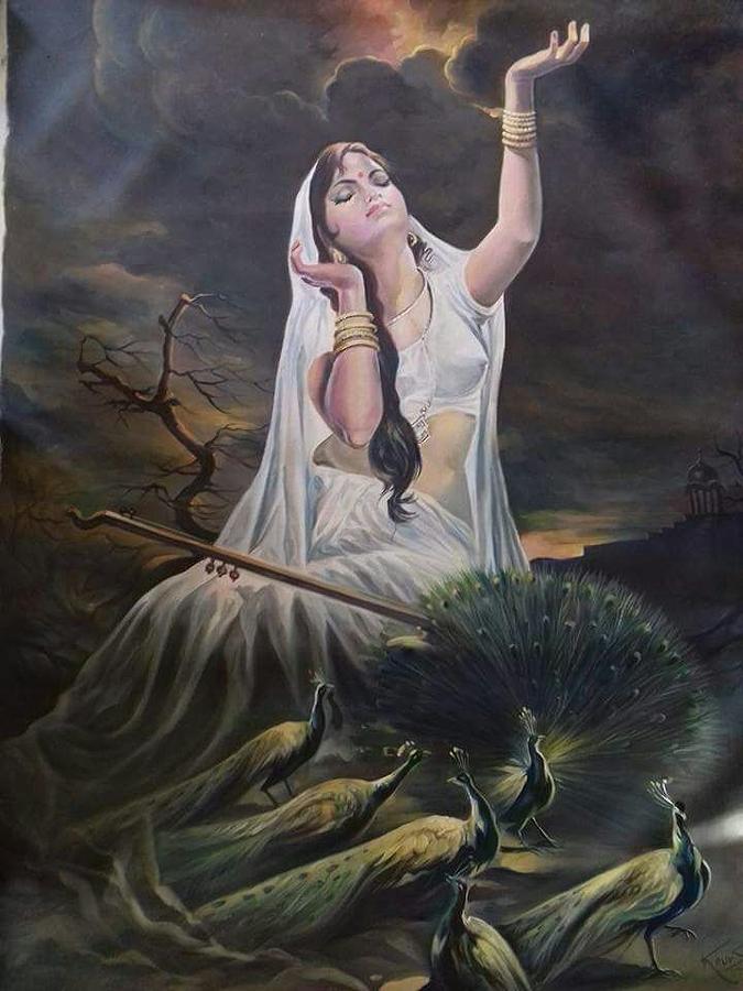 Meera Bai Painting by Vishal Gurjar