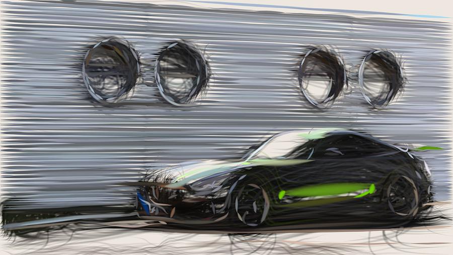 Mercedes AMG GT R PRO Drawing #9 Digital Art by CarsToon Concept