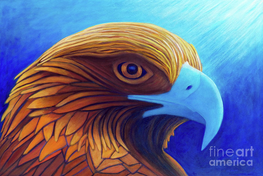 Eagle Painting - 8 Minutes From The Sun by Brian Commerford