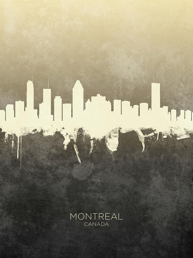 Skyline Digital Art - Montreal Canada Skyline #8 by Michael Tompsett