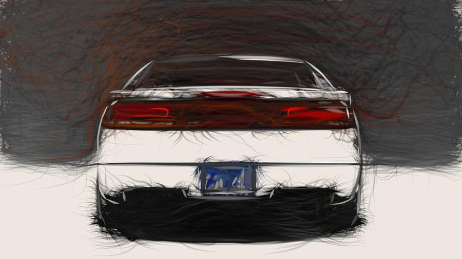 Nissan 300ZX Draw Digital Art by CarsToon Concept. 